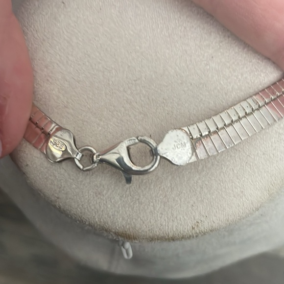 Vintage JCM 925 Sterling Silver Textured Necklace - Picture 4 of 5